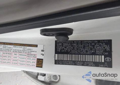 2011 Toyota Prius Two z USA, uszkodzony, nr VIN JTDKN3DU1B5352857